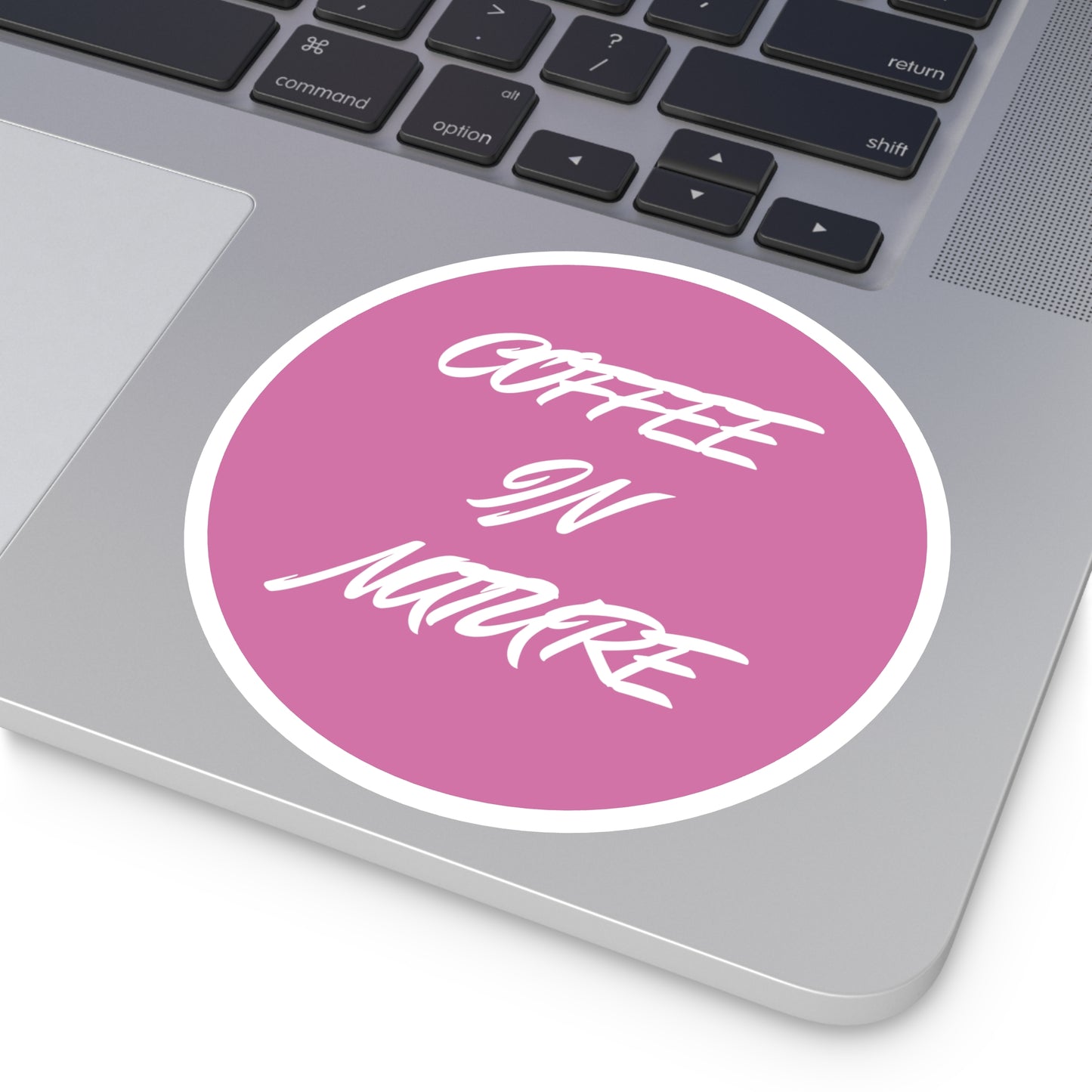 Pink Coffee In Nature Round Stickers, Indoor\Outdoor