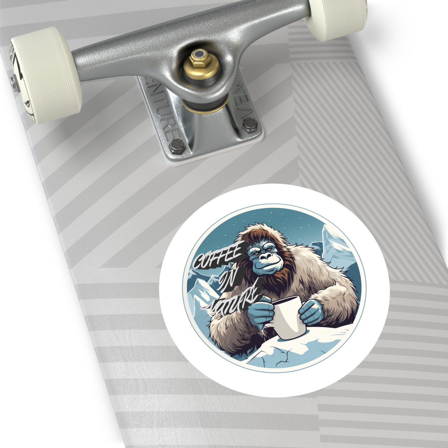 Abominable Snowman Round Stickers, Indoor\Outdoor