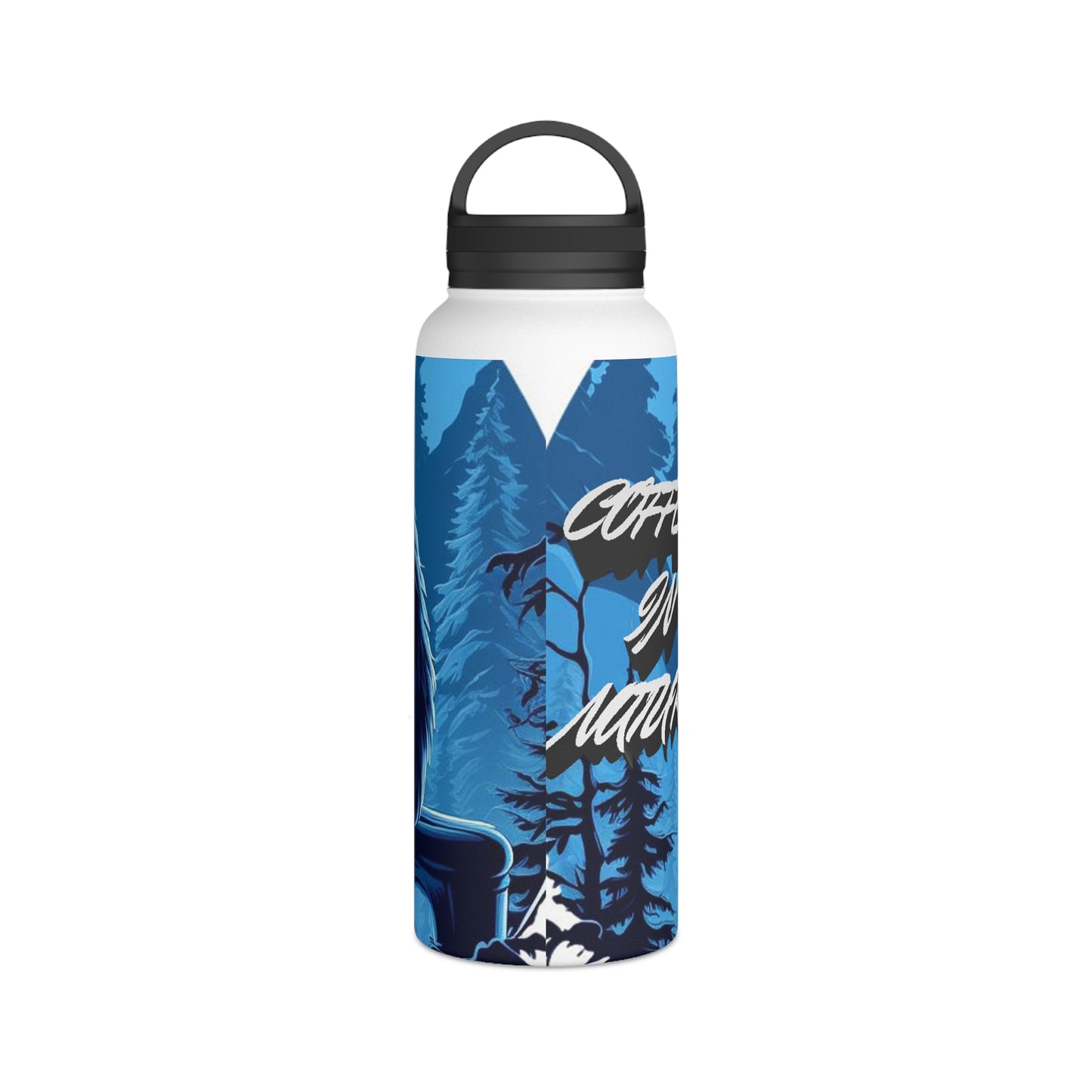 Blue Sasquatch Stainless Steel Water Bottle, Handle Lid