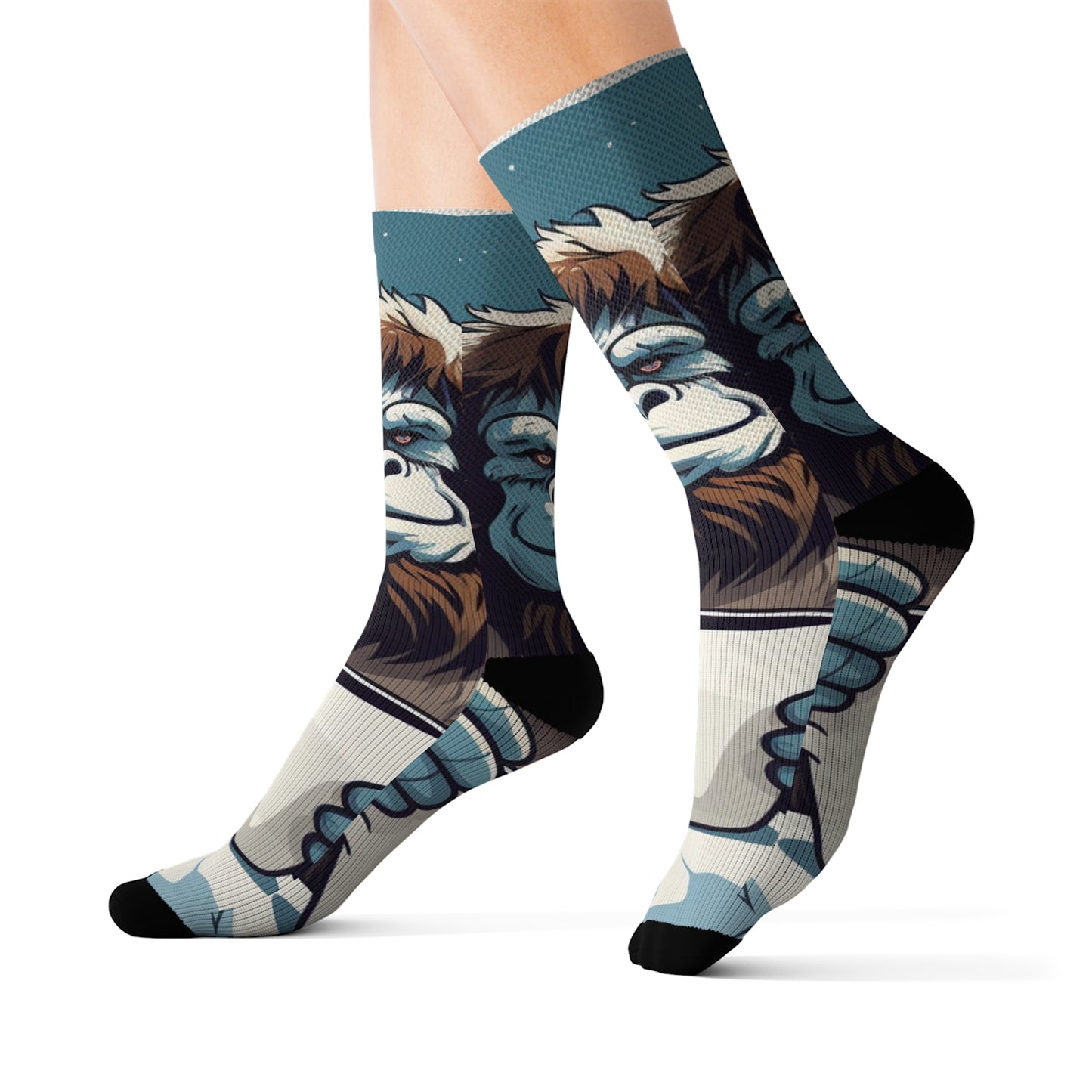 Abominable Snowman Sublimation Socks