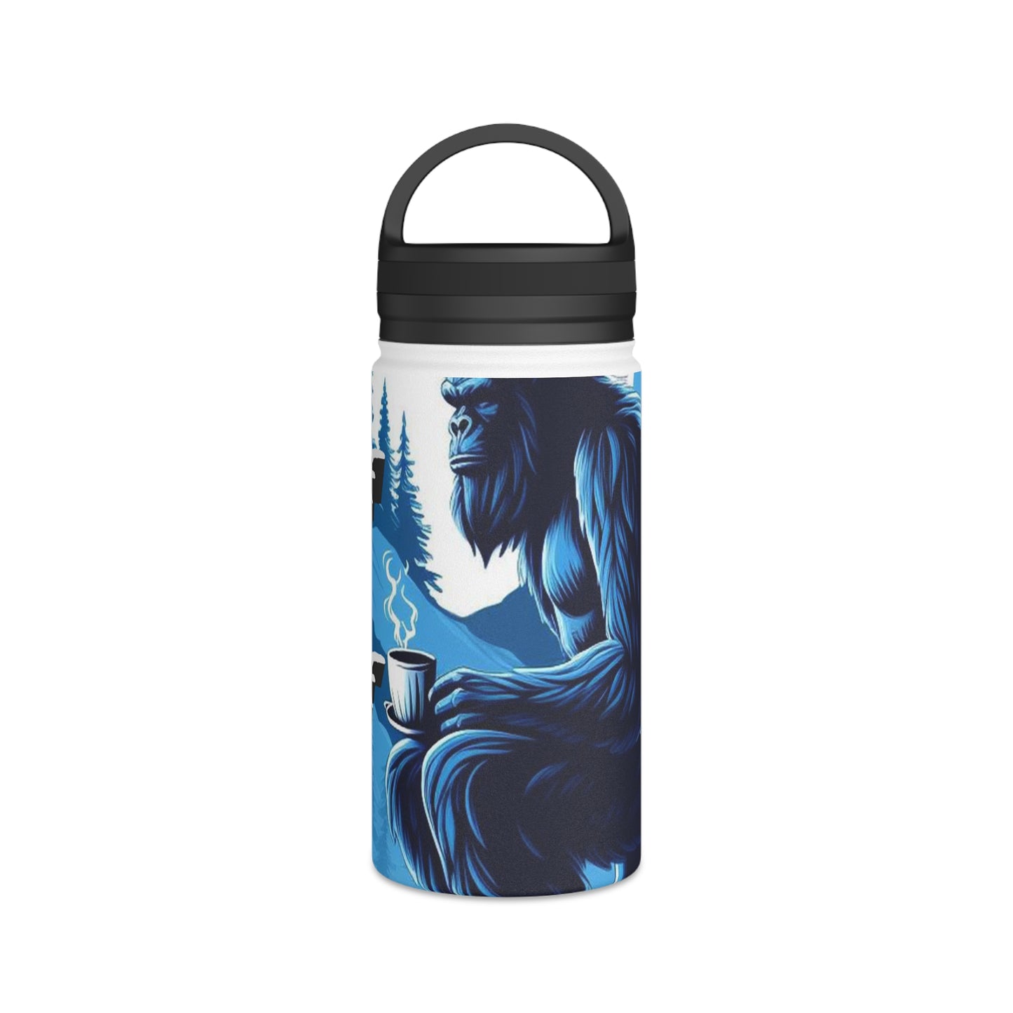 Blue Sasquatch Stainless Steel Water Bottle, Handle Lid