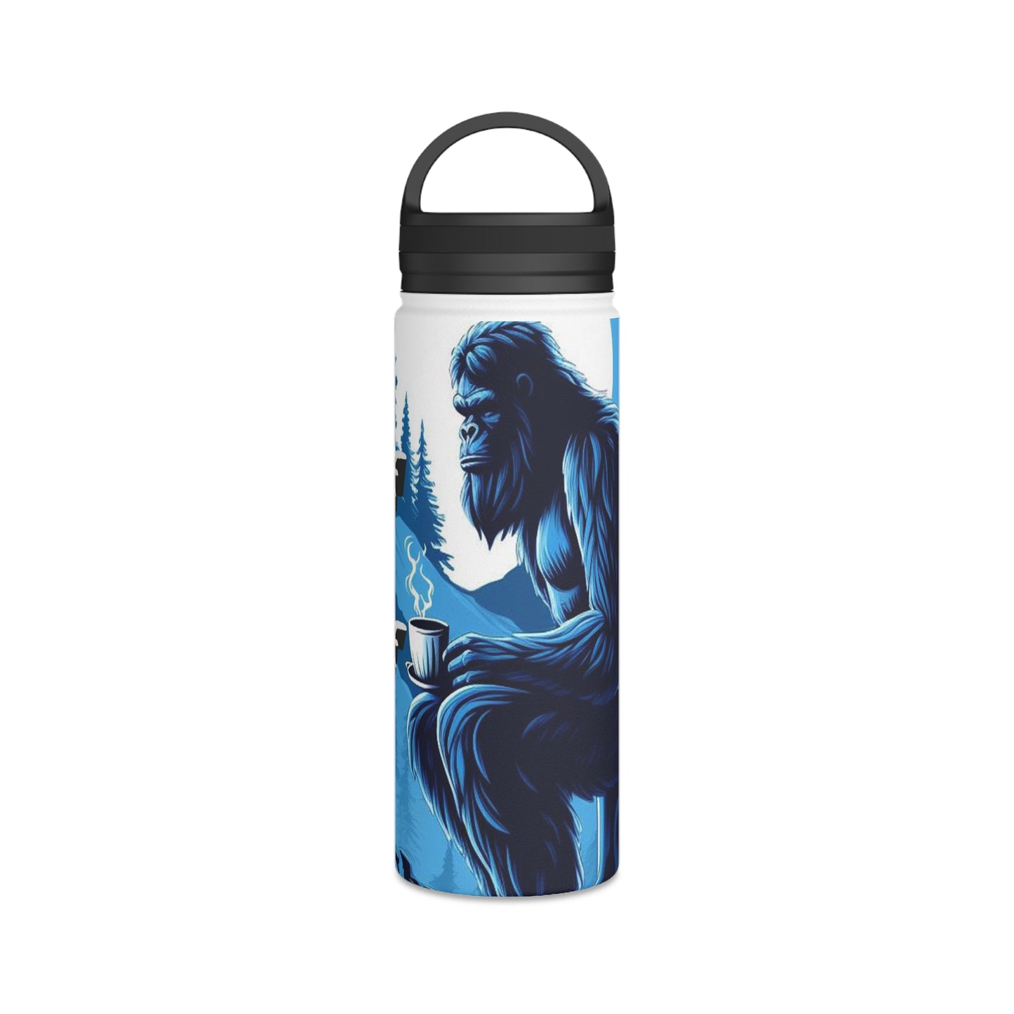 Blue Sasquatch Stainless Steel Water Bottle, Handle Lid