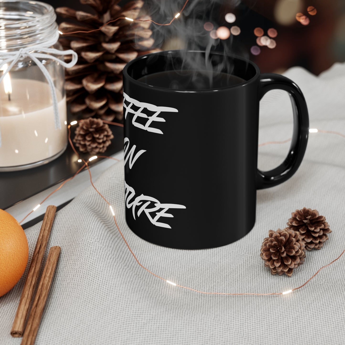 Black Coffee In Nature 11oz Black Mug
