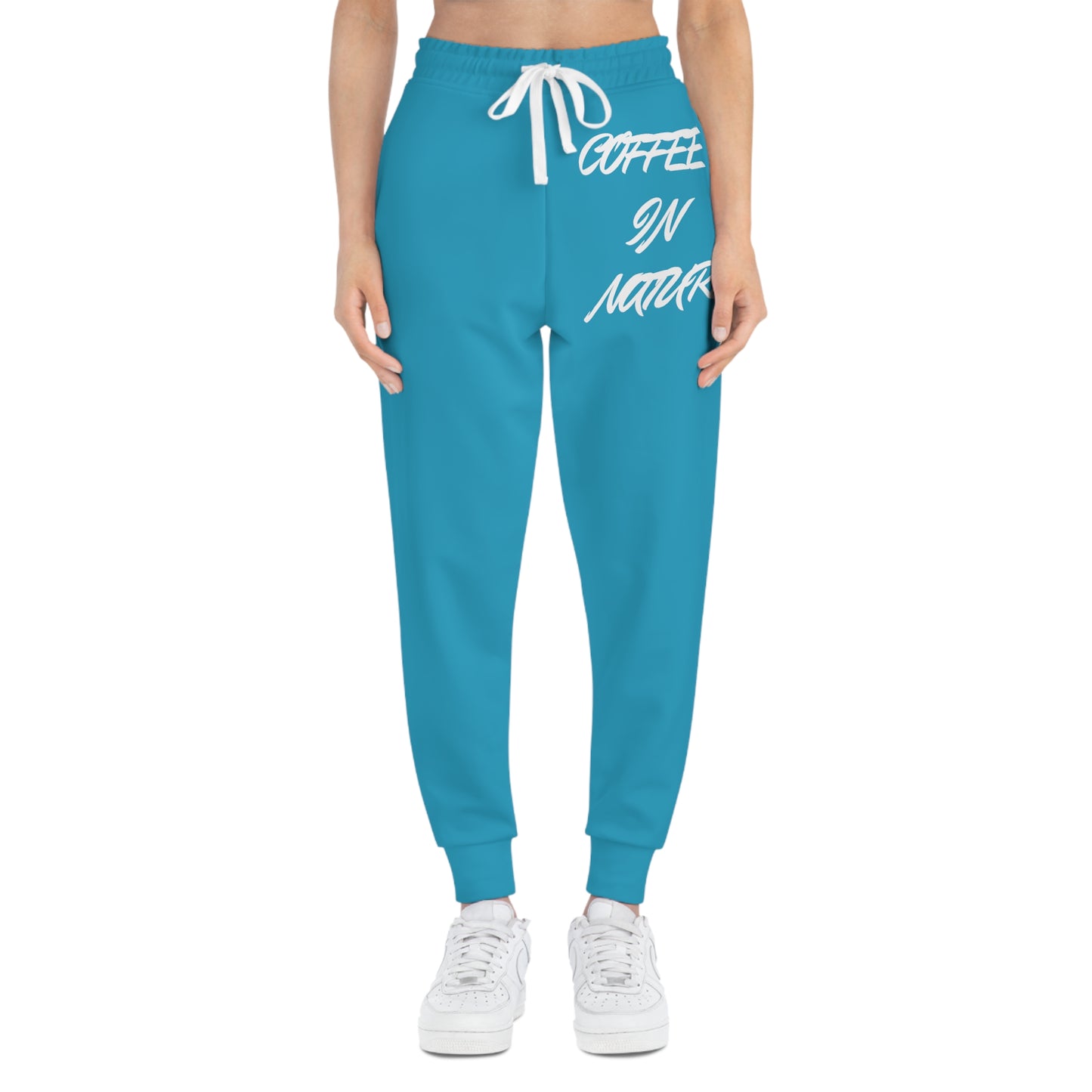 Coffee In Nature Turquoise Athletic Joggers (AOP)