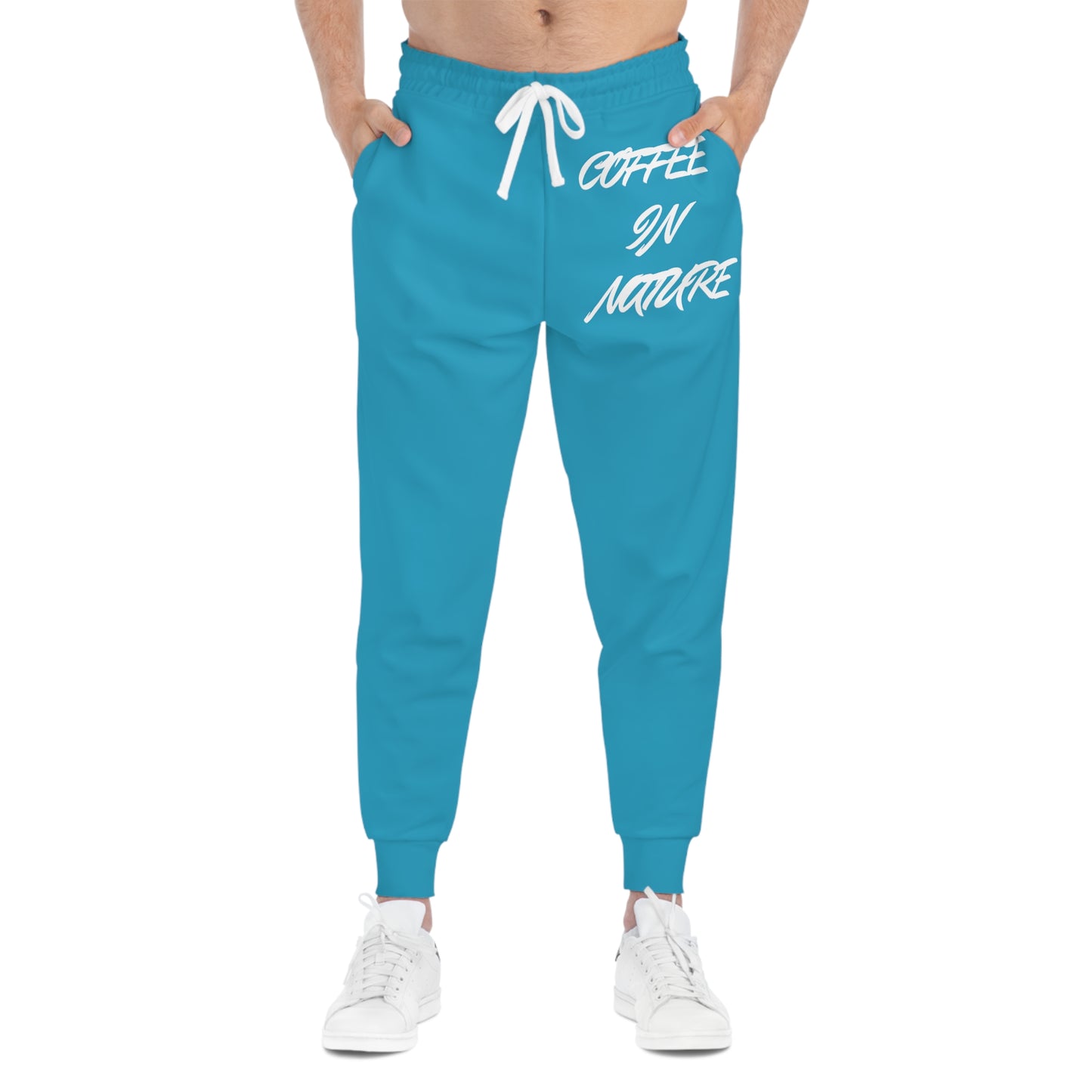 Coffee In Nature Turquoise Athletic Joggers (AOP)