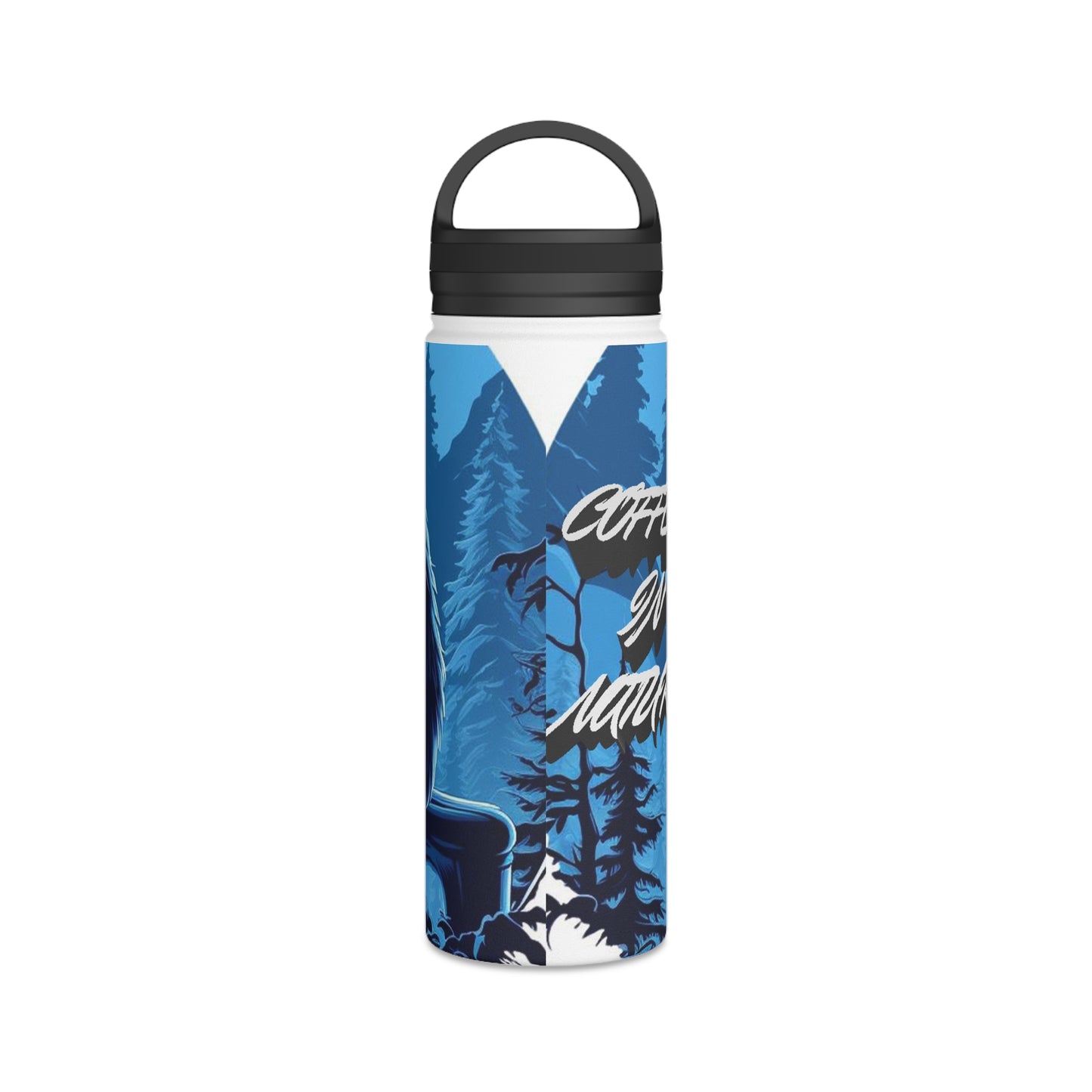 Blue Sasquatch Stainless Steel Water Bottle, Handle Lid