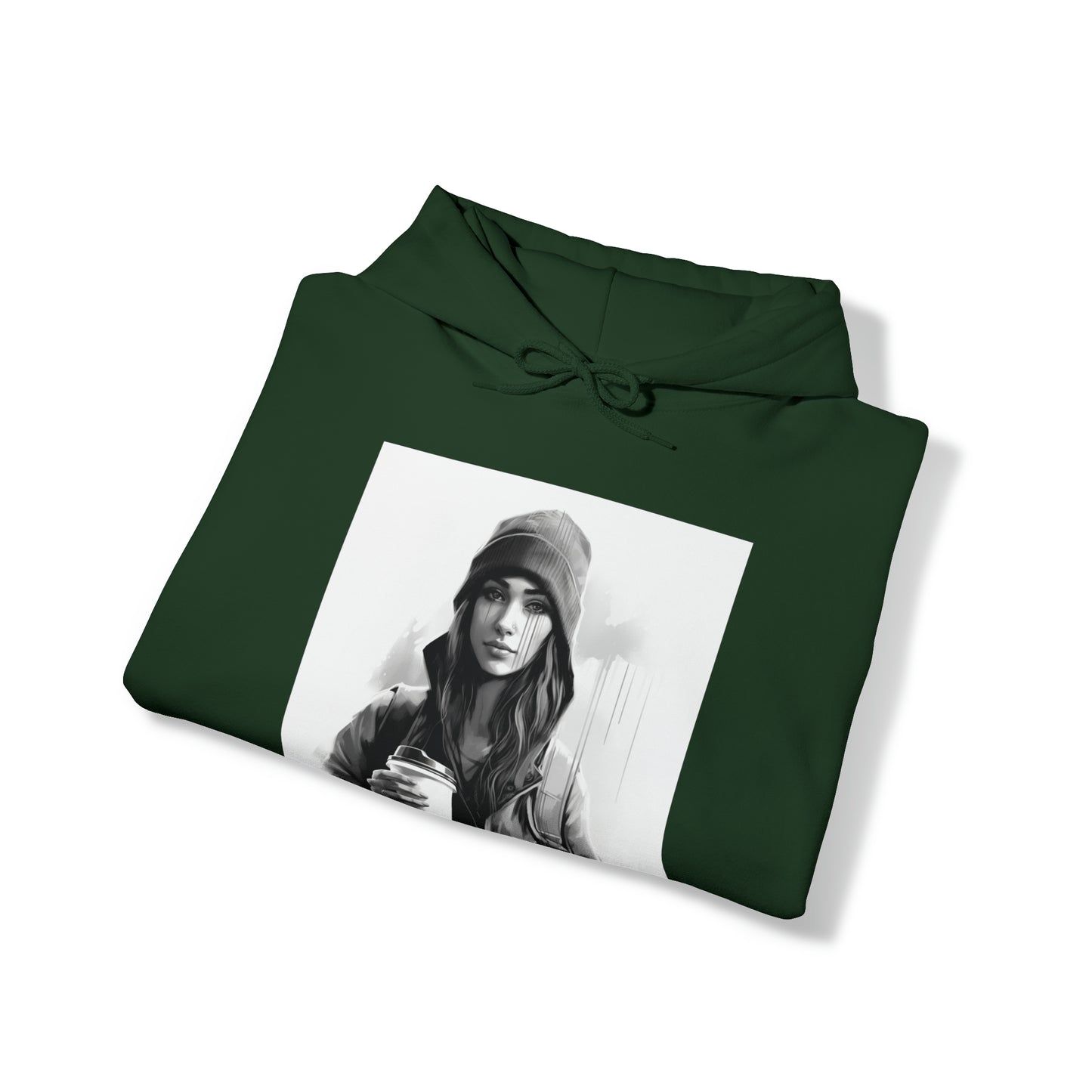 Moody Girl Forest Green Unisex Heavy Blend™ Hooded Sweatshirt