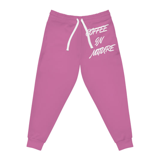 Coffee In Nature Pink Athletic Joggers (AOP)