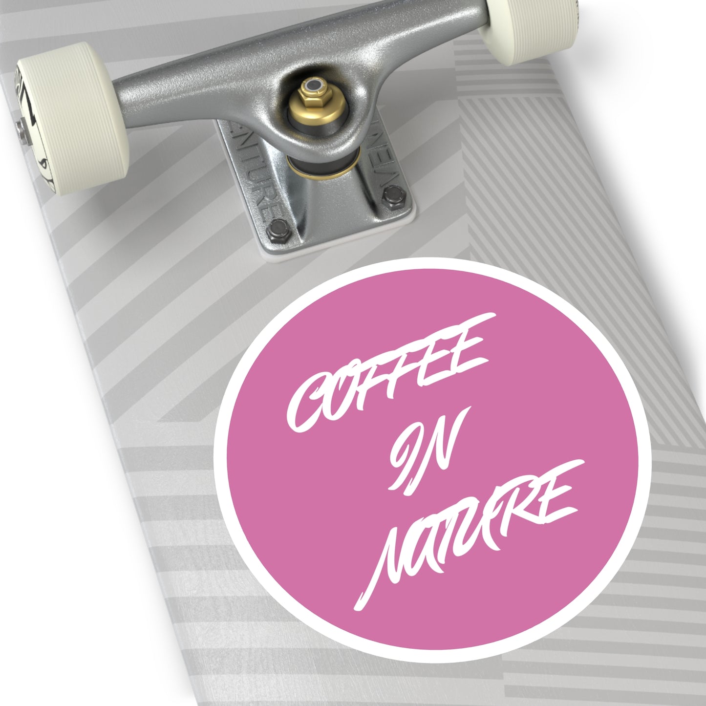 Pink Coffee In Nature Round Stickers, Indoor\Outdoor