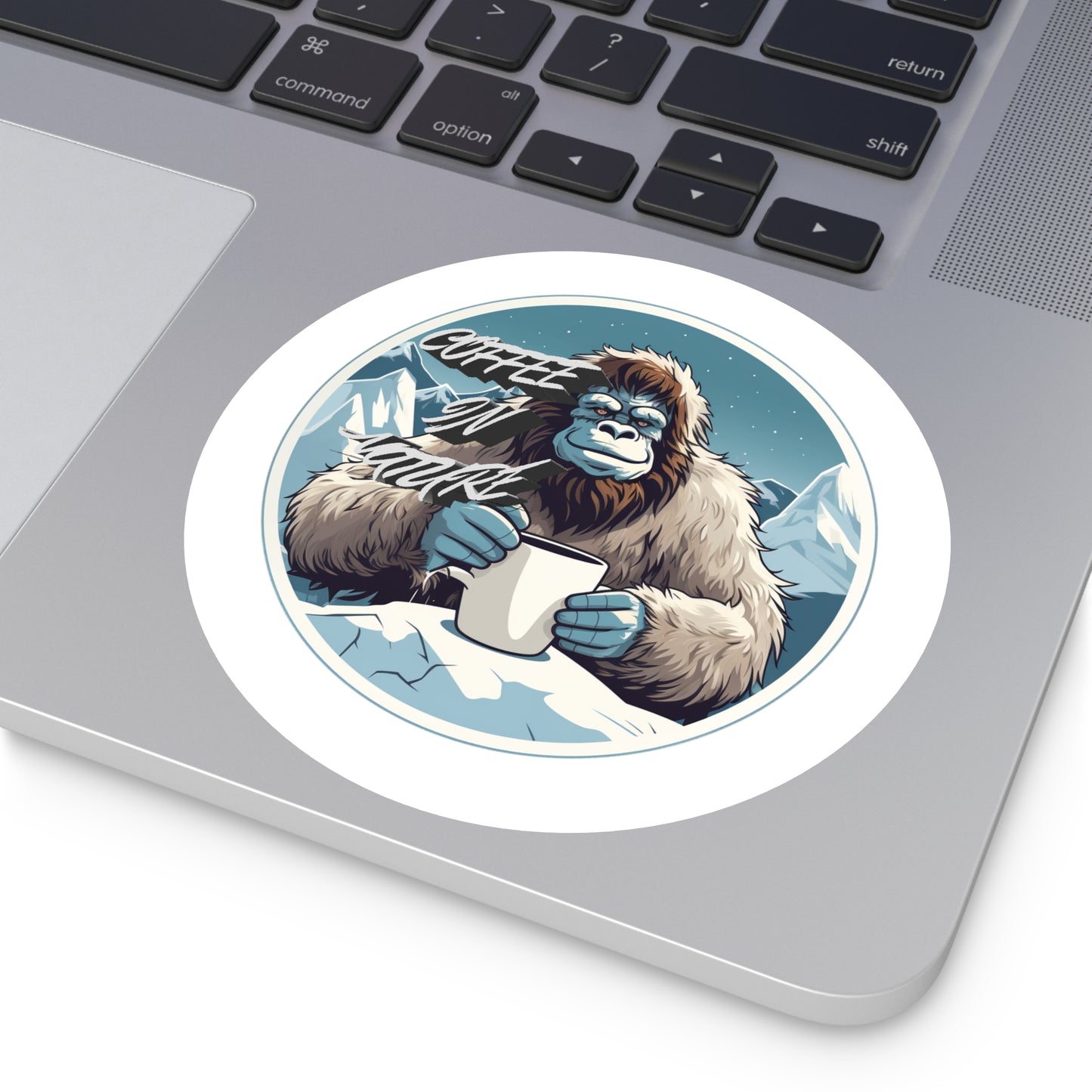 Abominable Snowman Round Stickers, Indoor\Outdoor