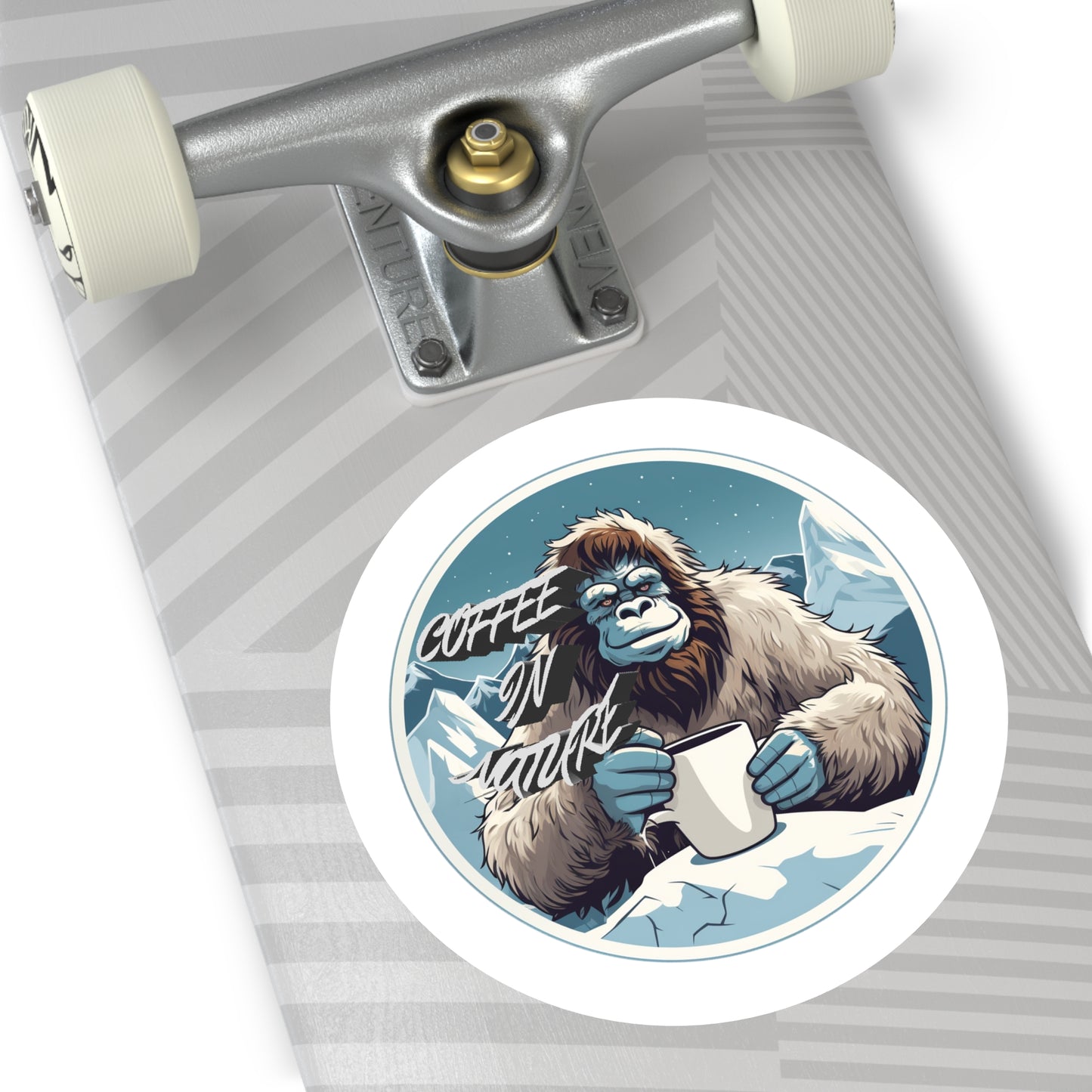 Abominable Snowman Round Stickers, Indoor\Outdoor