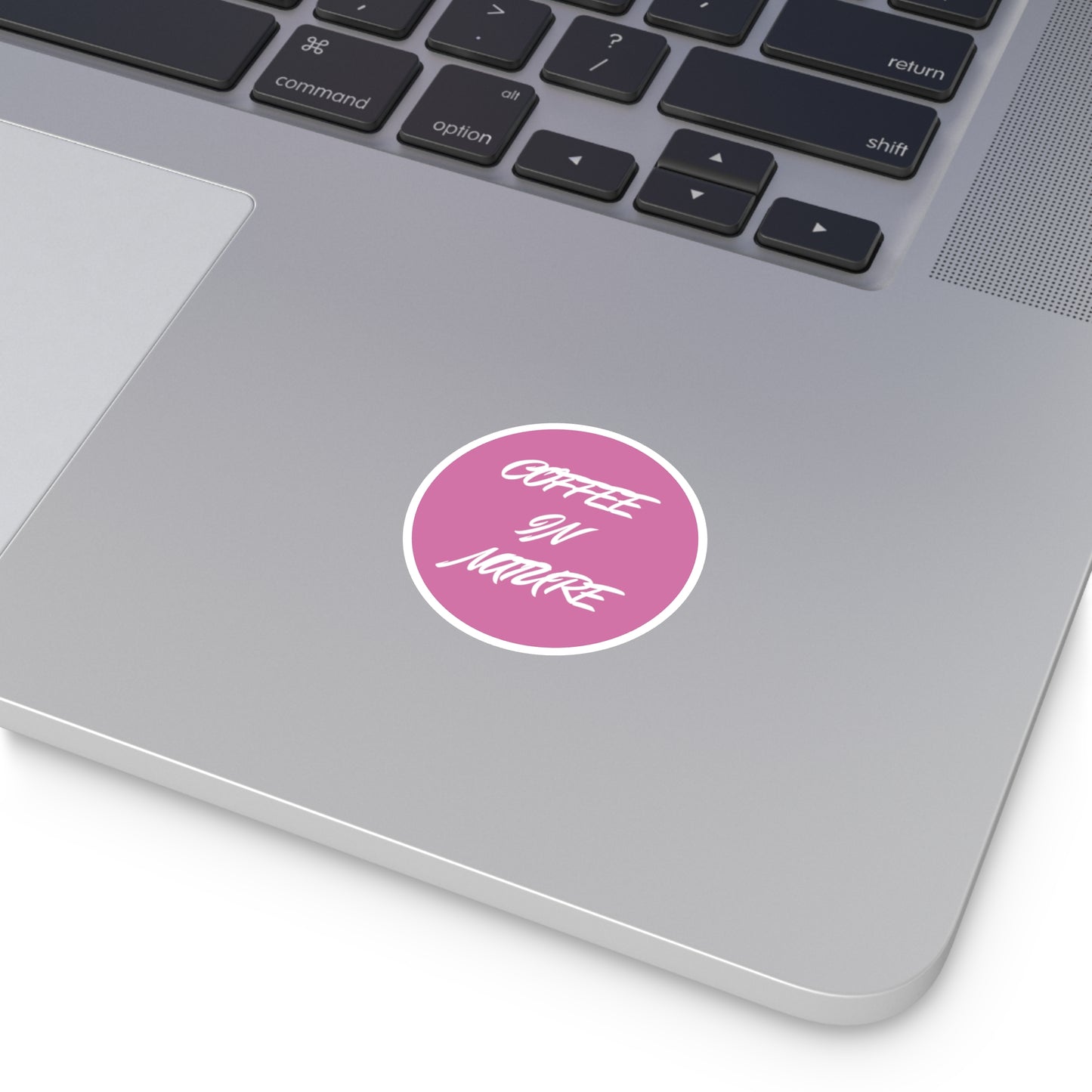 Pink Coffee In Nature Round Stickers, Indoor\Outdoor
