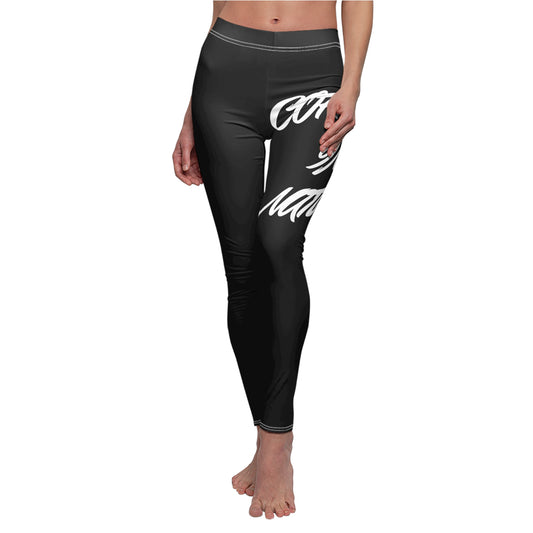 Black Coffee In Nature Women's Cut & Sew Casual Leggings (AOP)