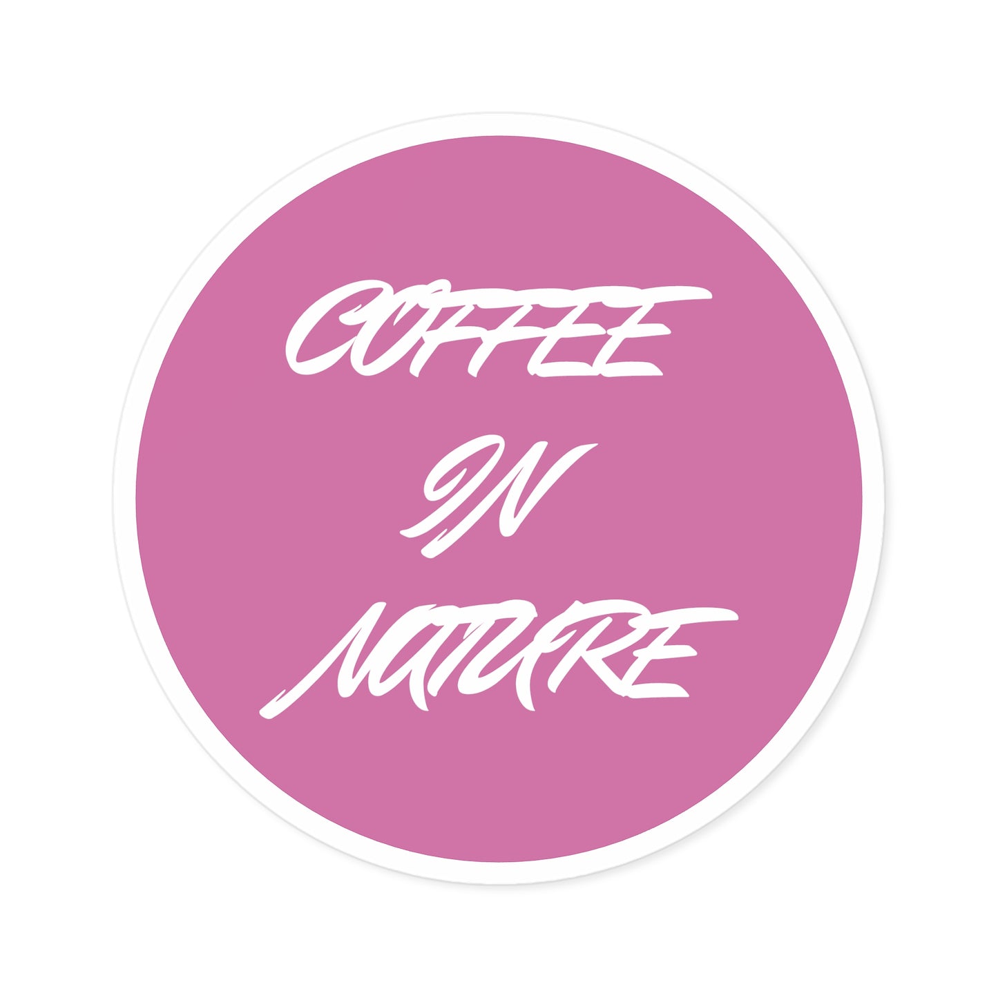 Pink Coffee In Nature Round Stickers, Indoor\Outdoor
