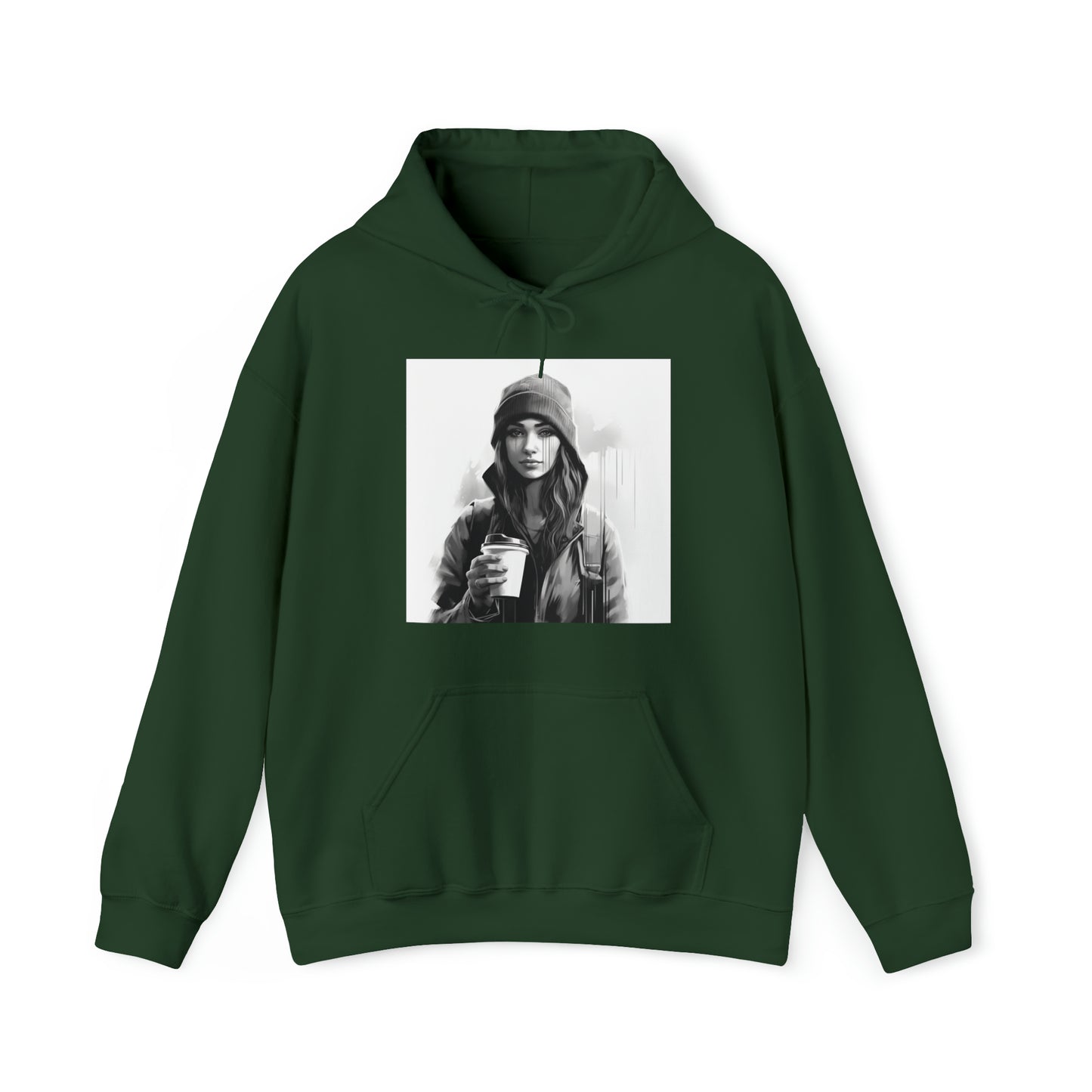 Moody Girl Forest Green Unisex Heavy Blend™ Hooded Sweatshirt