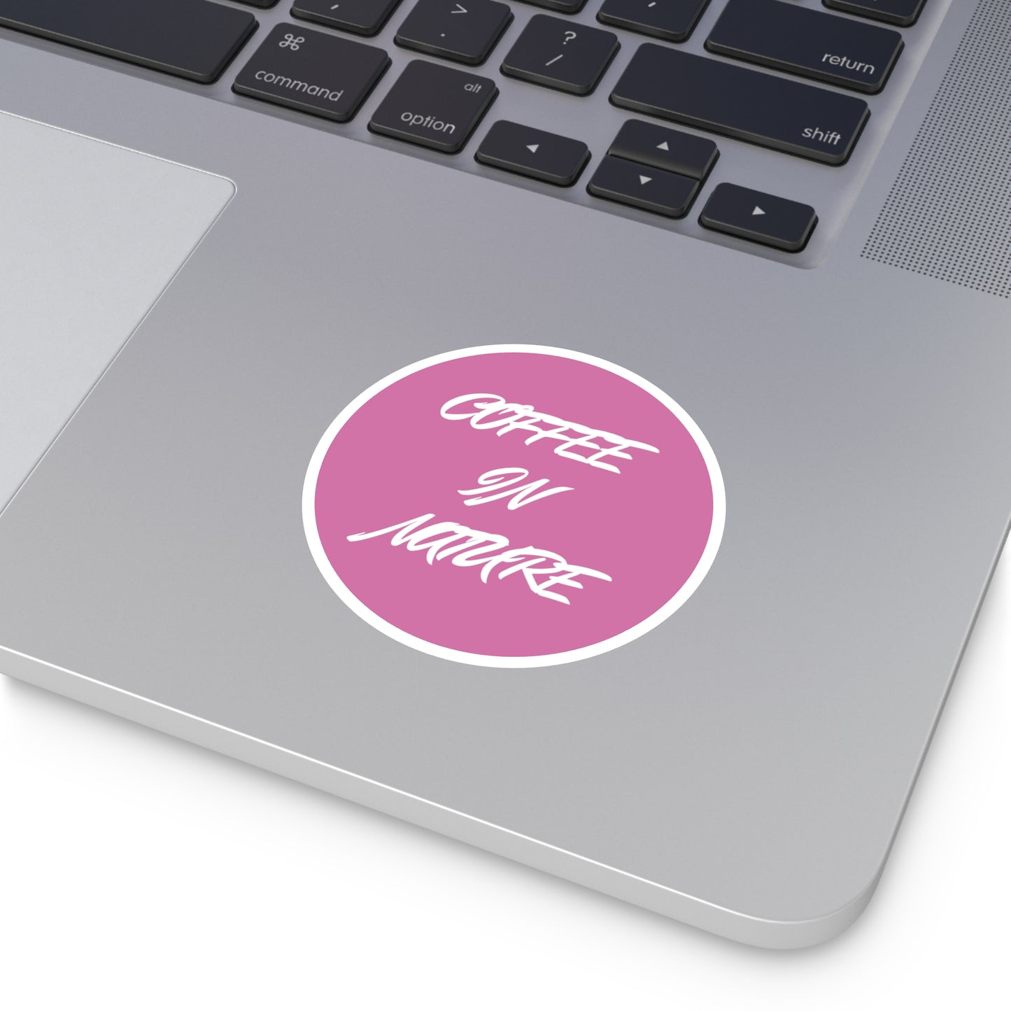 Pink Coffee In Nature Round Stickers, Indoor\Outdoor
