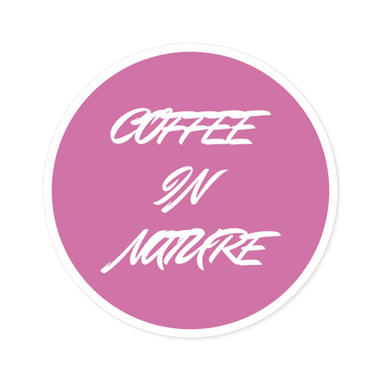 Pink Coffee In Nature Round Stickers, Indoor\Outdoor
