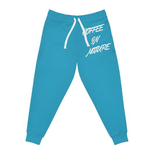 Coffee In Nature Turquoise Athletic Joggers (AOP)