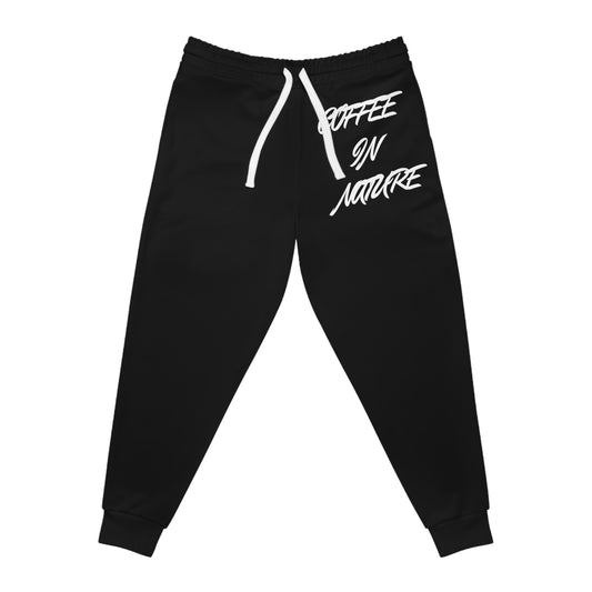 Coffee In Nature Black Athletic Joggers (AOP)
