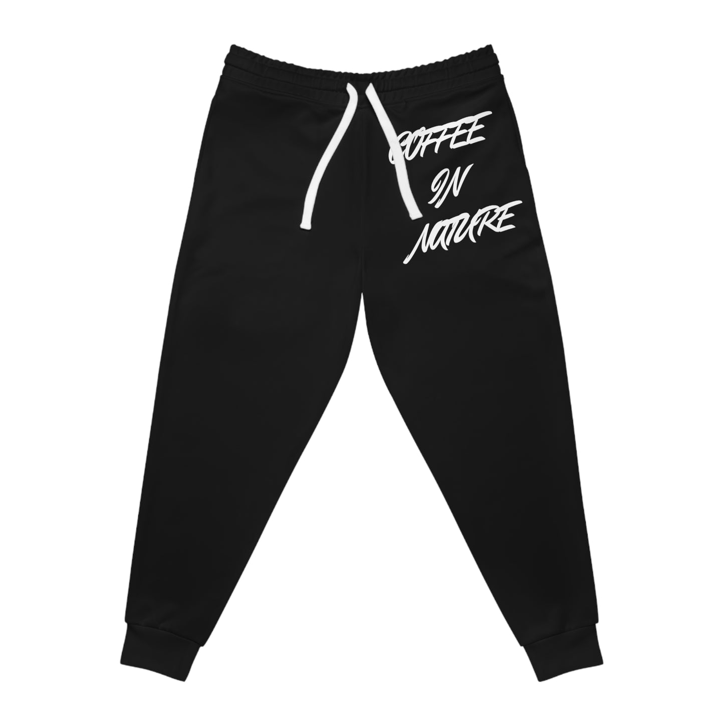 Coffee In Nature Black Athletic Joggers (AOP)