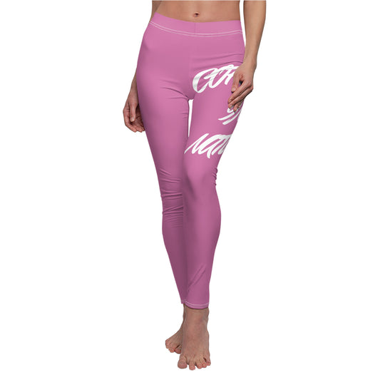 Pink Coffee In Nature Women's Cut & Sew Casual Leggings (AOP)
