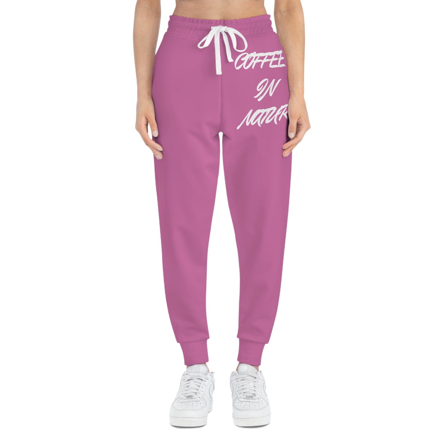 Coffee In Nature Pink Athletic Joggers (AOP)