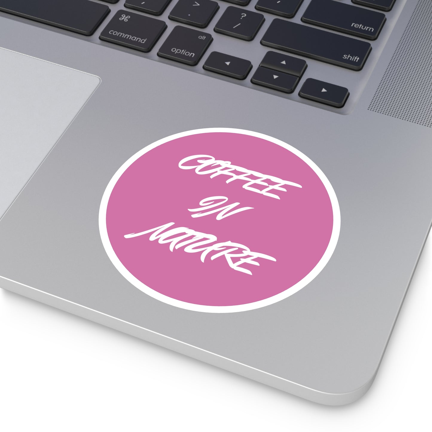 Pink Coffee In Nature Round Stickers, Indoor\Outdoor