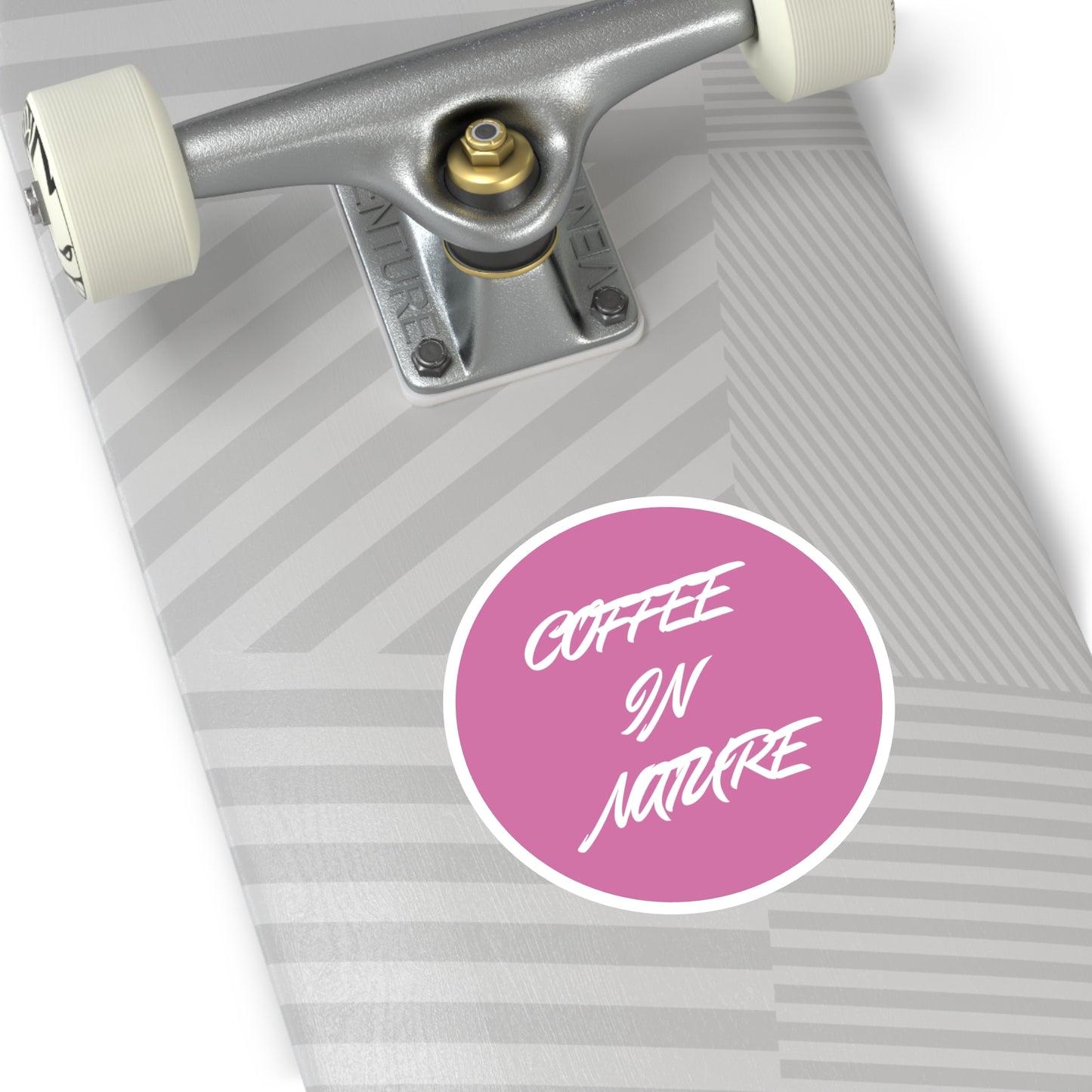 Pink Coffee In Nature Round Stickers, Indoor\Outdoor