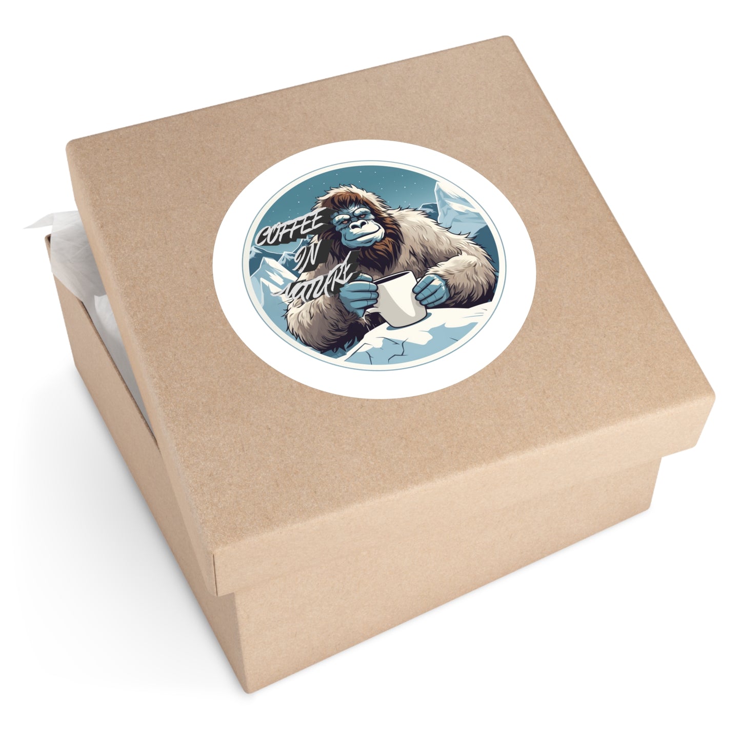 Abominable Snowman Round Stickers, Indoor\Outdoor