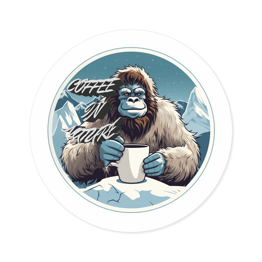 Abominable Snowman Round Stickers, Indoor\Outdoor