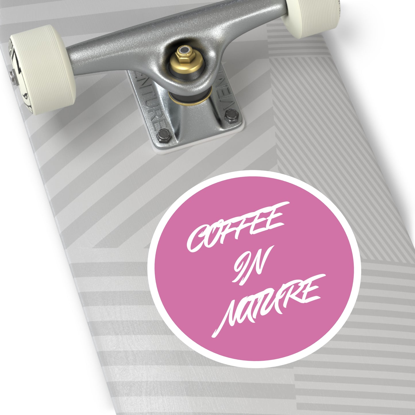 Pink Coffee In Nature Round Stickers, Indoor\Outdoor