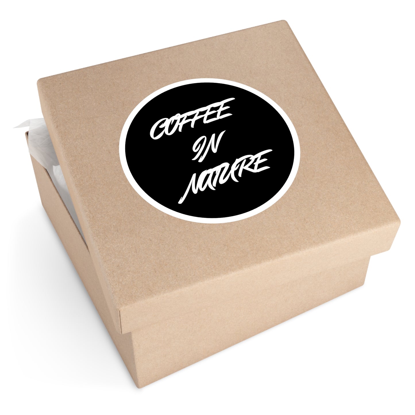 Black Coffee In Nature Round Stickers, Indoor\Outdoor