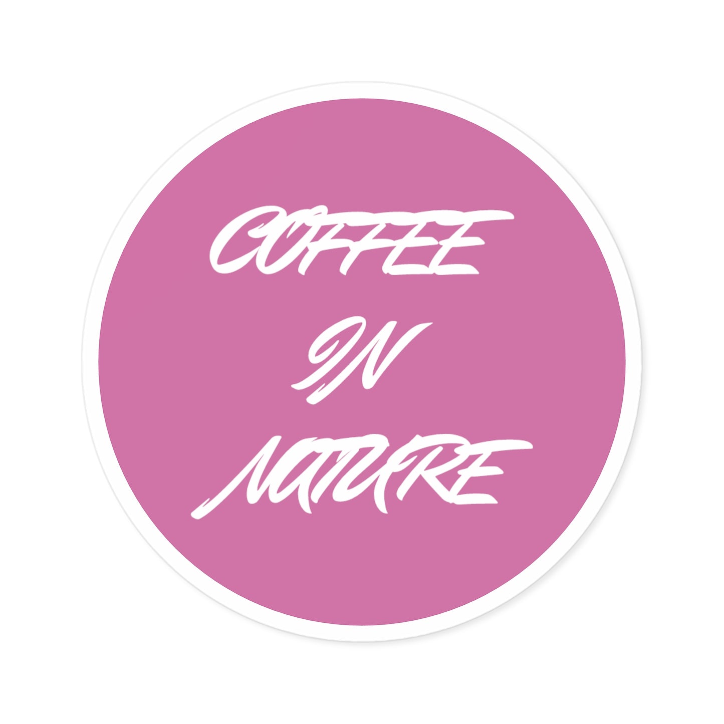 Pink Coffee In Nature Round Stickers, Indoor\Outdoor
