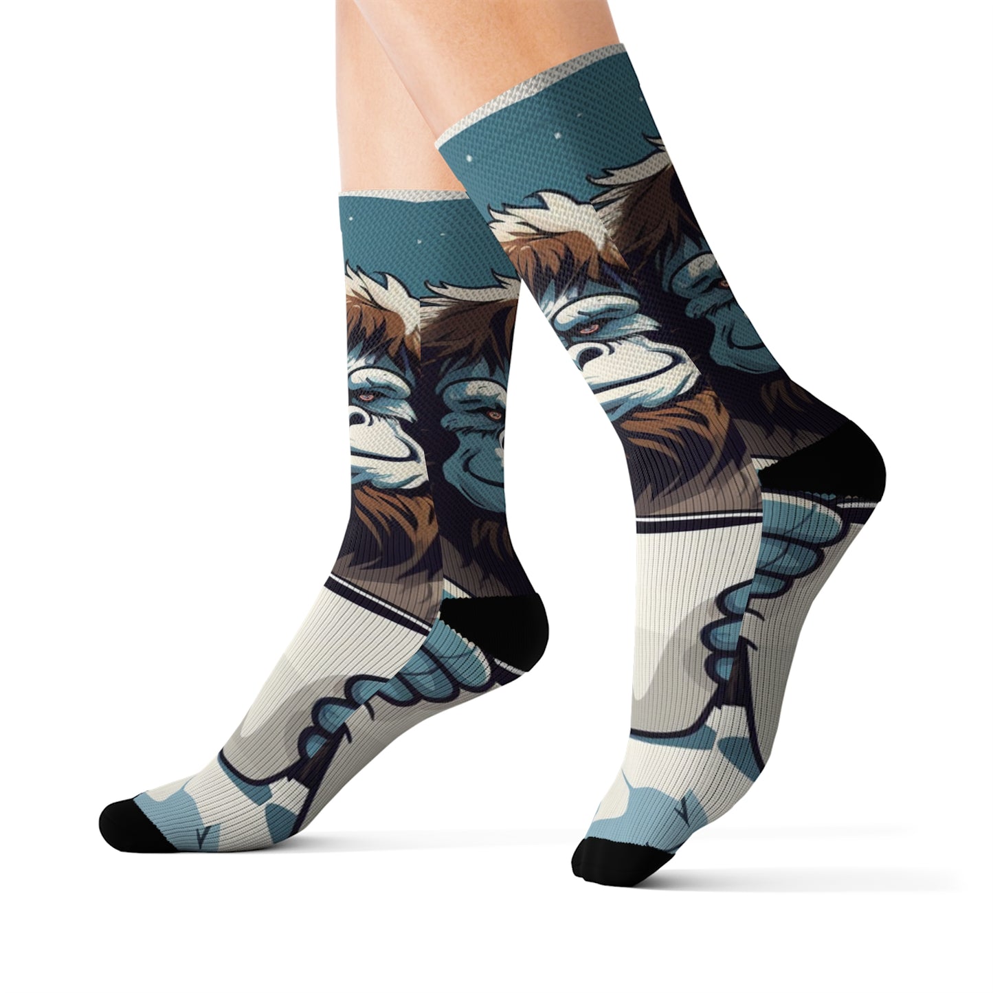 Abominable Snowman Sublimation Socks